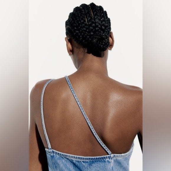 Zara denim dress maxi full length jean casual - Picture 7 of 11